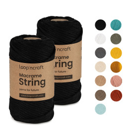 Macrame String Black 4mm - 330g