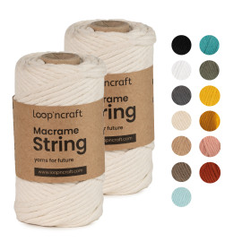 Macrame String Sugar White 4mm - 330g